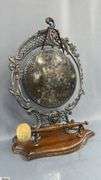 Wooden Base Plated Dinner Gong, and Beater, 12"x16" Tall