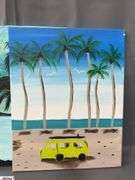 10 Painting Party Canvases Beach Scenes Mostly Each Measures 16x20"