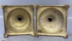 2 Pair of Brass Candle Sticks, Japan Pair Tallest 8", Other Have Slight Damage to Holder