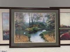 4 Large Framed Landscape Scenes. Frames all Match 42"x33"