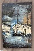 Antonio Garcia Calm Waters, Impressionist Acrylic Painting On Canvas 36x56"