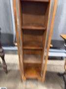 2 Door Narrow Display Cabinet, Has Light, 12"x8"x57"