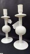 Pair of Urban Nature Culture Recycled Glass Candle Sticks 12.5"