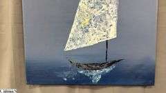 Samuel Tinoco Boat #8, Acrylic Painting on Canvas 36x56"