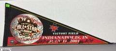 2000 & 2001 Baseball Pennants.  2000 Triple-A Indianapolis Indians World Series Champions and 2001 Autographed Victory Field Indianapolis, IN July 11, 2001.