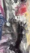 Alummoa Zumigo Abstract #33, Mixed Media and Oil Painting on Canvas 36x56"