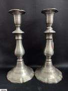 2 Pair of Pewter Candle Sticks, One Pair Marked Colonial Cast Co Tallest 9"