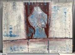Alummoa Zumigo Abstract Nude #1, Mixed Media and Oil Painting on Canvas 75x56"