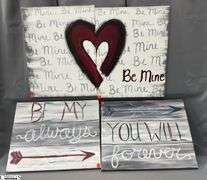 2 Sets of Love Theme Paintings Each Canvas 16x20"