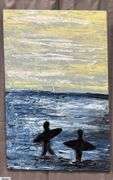 Jorge Hagg Surfs Up, Acrylic Painting on Canvas, Measures 35x55"