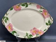 Franciscan Desert Rose Platter, Divided Dish, Salt and Pepper, Cream and Sugar, Butter Dish, Stand - 14" of platter - 10pcs