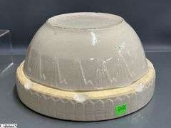 2 Crock Stoneware Mixing Bowls - 11" x 5" of largest