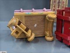 Doll Accessories, Pink Wagon, Red Racer Wooden Wagon, Enjoy Coke, and Classic Racer Sled, 13" Longest Wagon