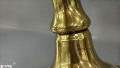 4 Brass Candle Sticks, Tallest 12" One is Loose