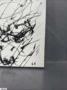 6 pcs Horse and Figural Abstracts, Black Acrylic Paint on White Canvas by Luis Espinoza Each Measure 18x14"
