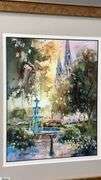 2 Framed and Signed Watercolors (Reproductions) Of Cathedrals 13x15 See Photos For Provenance