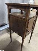 Small Vintage Accent Table With Door 13x13x27" Tall