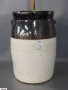 #4 Crock Butter Churn - 43" T - lid will not come off