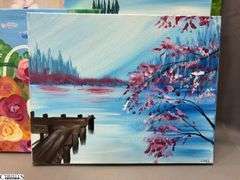 10 Canvas Paintings, Streams, Florals and Others Each Measures 16x20"