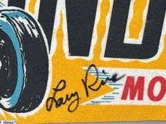 2 Indianapolis Motor Speedway Autographed Pennants.  Signatures include Mark Dismore, Scott Herrington, Lloyd Ruby, Jim Rathmann and Others.