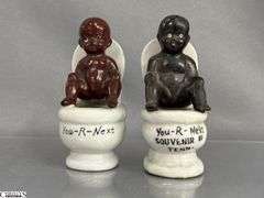 Black Americana Salt and Peppers, Aunt Jemima and Uncle Mose, Tourist Souvenirs Tallest 5"