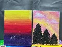 15 Painting Party Canvases, and Paintings Largest Measures 12x16"