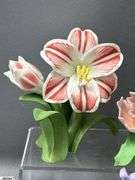 6 Porcelain Flowers - Lenox and Andrea by Sadek - 7.5" of largest