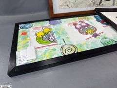 4 Framed Student Artwork, Damaged Frame 21x17"