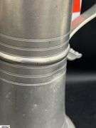 2 Early English Pewter Steins 13" Tallest
