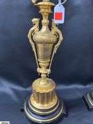Pair of Bronze Renaissance 4 Arm Candelabras 24" Tall