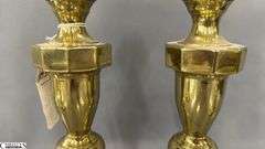 4 Brass Candle Sticks, Tallest 12" One is Loose