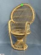Vintage Wicker Doll Chairs Tallest 17"