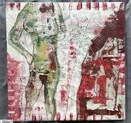 Abstract Nude, Mixed Media and Oil Painting By Alummoa Zumigo Painting 55x55"