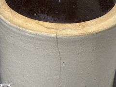 10" Stoneware Crock Jug - has visible crack, some crazing