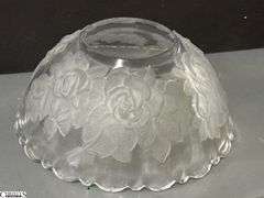 4 Riccardo and Studio Nova Crystal Rose Motif Serving Pieces - 14" of largest
