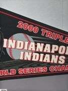 2000 & 2001 Baseball Pennants.  2000 Triple-A Indianapolis Indians World Series Champions and 2001 Autographed Victory Field Indianapolis, IN July 11, 2001.
