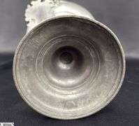Pewter Guild Cup, Knight Top Engraved “Handwerk der Schmiede Gewidmet”, Some Wear 18” Tall