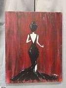 Paintings on Canvas, Paris, Red Accent, Larger 16x20"