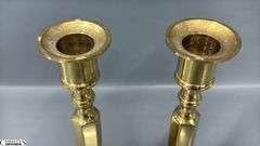 2 Pair of Brass Candle Sticks, Japan Pair Tallest 8", Other Have Slight Damage to Holder
