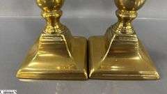 Antique Push Up Style Brass Candle Stick Pair, and Great Wall Tourist Collectible 7"