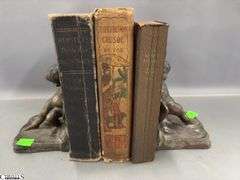 Brass Figural Book Ends, 3 Books