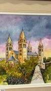 2 Framed and Signed Watercolors (Reproductions) Of Cathedrals 13x15 See Photos For Provenance