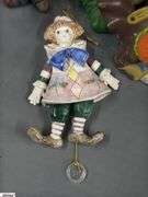 Clown Collectibles, Italy Harlequin Composite, Marked Japan and Taiwan, Tape Dispenser, Troll, Banks, Bell, Music Boxes