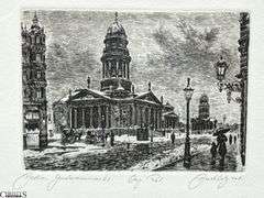 3pcs Framed Prints, Trinity Church, Berlin's Gendarmenmarkt and Brandenburg Gate, Largest 12x15"