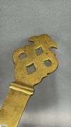 2 Brass Candle Holders, Push up With Large Drip Pan 11" Across 5.5" Tall, and Extended Handle on The Other