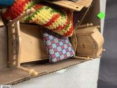 Doll House, with Furniture and Accessories, Other Minis, Some Wear, House 26"x28"