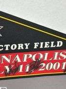 2000 & 2001 Baseball Pennants.  2000 Triple-A Indianapolis Indians World Series Champions and 2001 Autographed Victory Field Indianapolis, IN July 11, 2001.