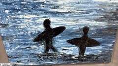 Jorge Hagg Surfs Up, Acrylic Painting on Canvas, Measures 35x55"