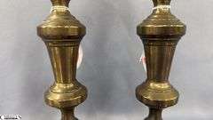 4 Brass Candle Sticks, Victorian Push Up Style Tallest 11.5"