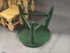 Wooden Doll Dining Set, Painted Chair and Table